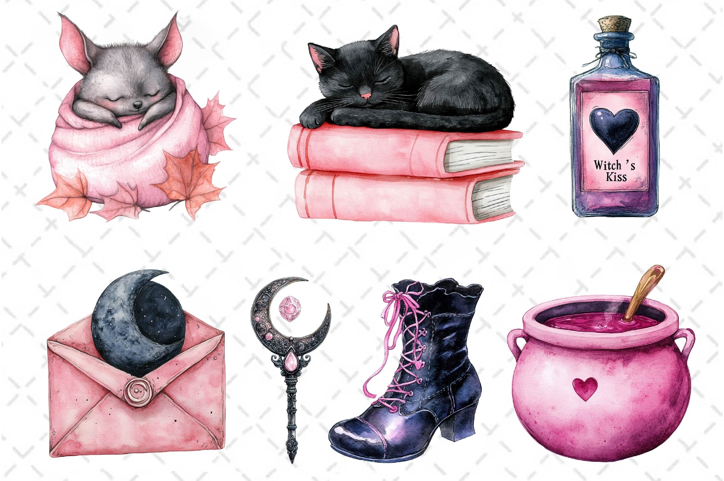Cute Witchy Autumn Clipart Bundle - CraftNest - Digital Crafting and Art