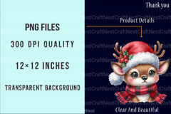 Cute Reindeer & Santa Funny Christmas Clipart Bundle - CraftNest - Digital Crafting and Art