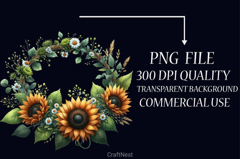 Sunflower Clipart Bundle - CraftNest - Digital Crafting and Art