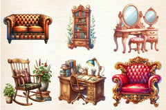 Vintage Furniture Clipart Bundle - CraftNest - Digital Crafting and Art