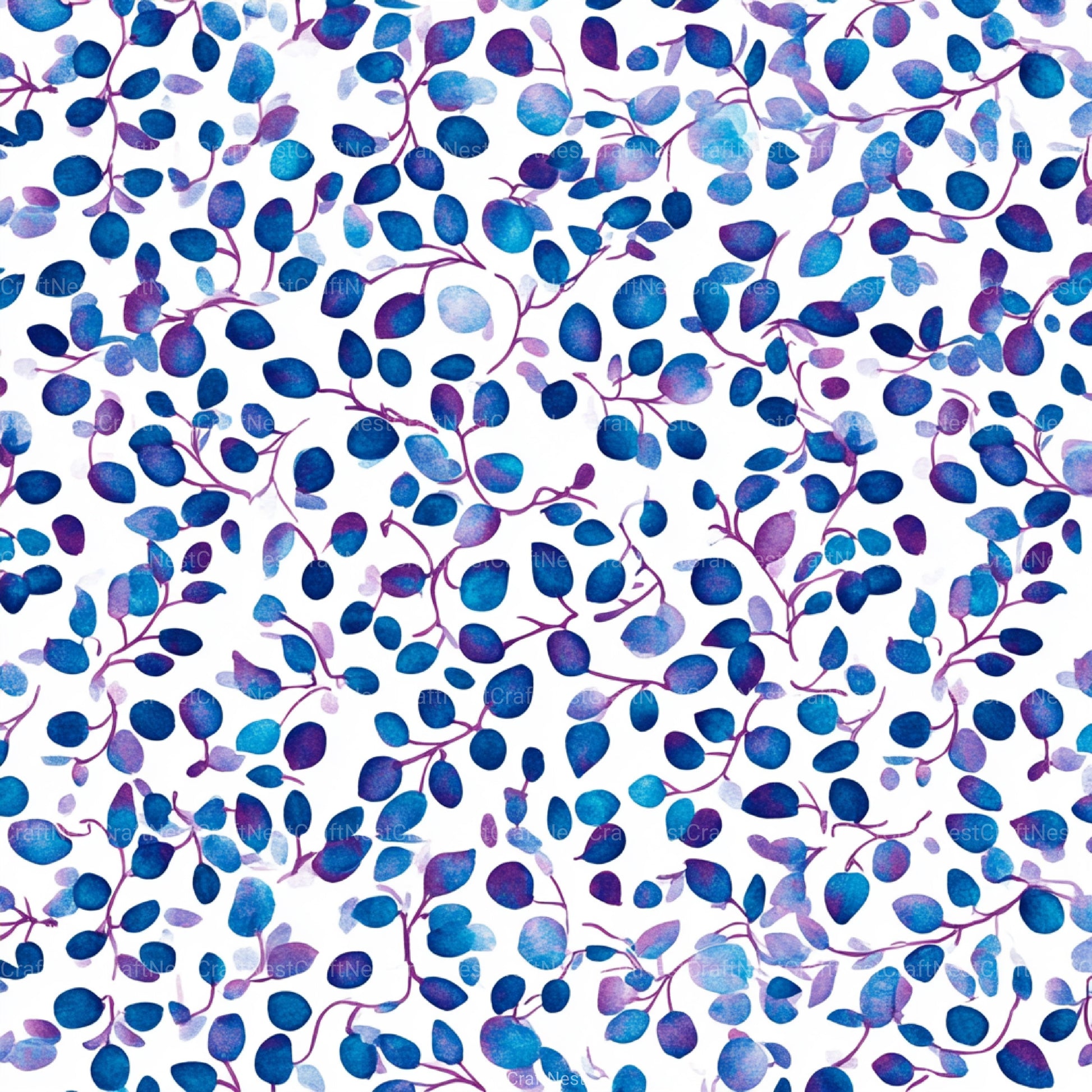 Blueberry Seamless Pattern Papers Digital - CraftNest - Digital Crafting and Art