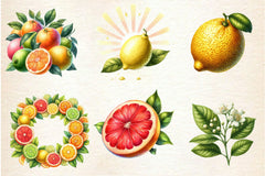Summer Citrus Clipart Bundle 4 - CraftNest - Digital Crafting and Art