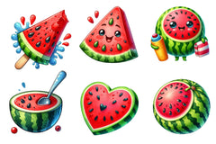 Hello Summer Juicy Watermelon Clipart Bundle - CraftNest - Digital Crafting and Art