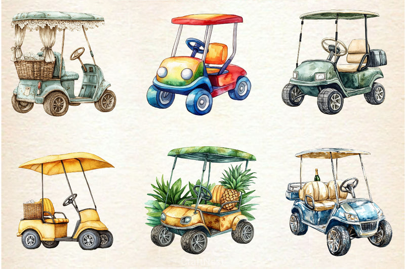 Golf Cart Clipart Bundle - CraftNest - Digital Crafting and Art