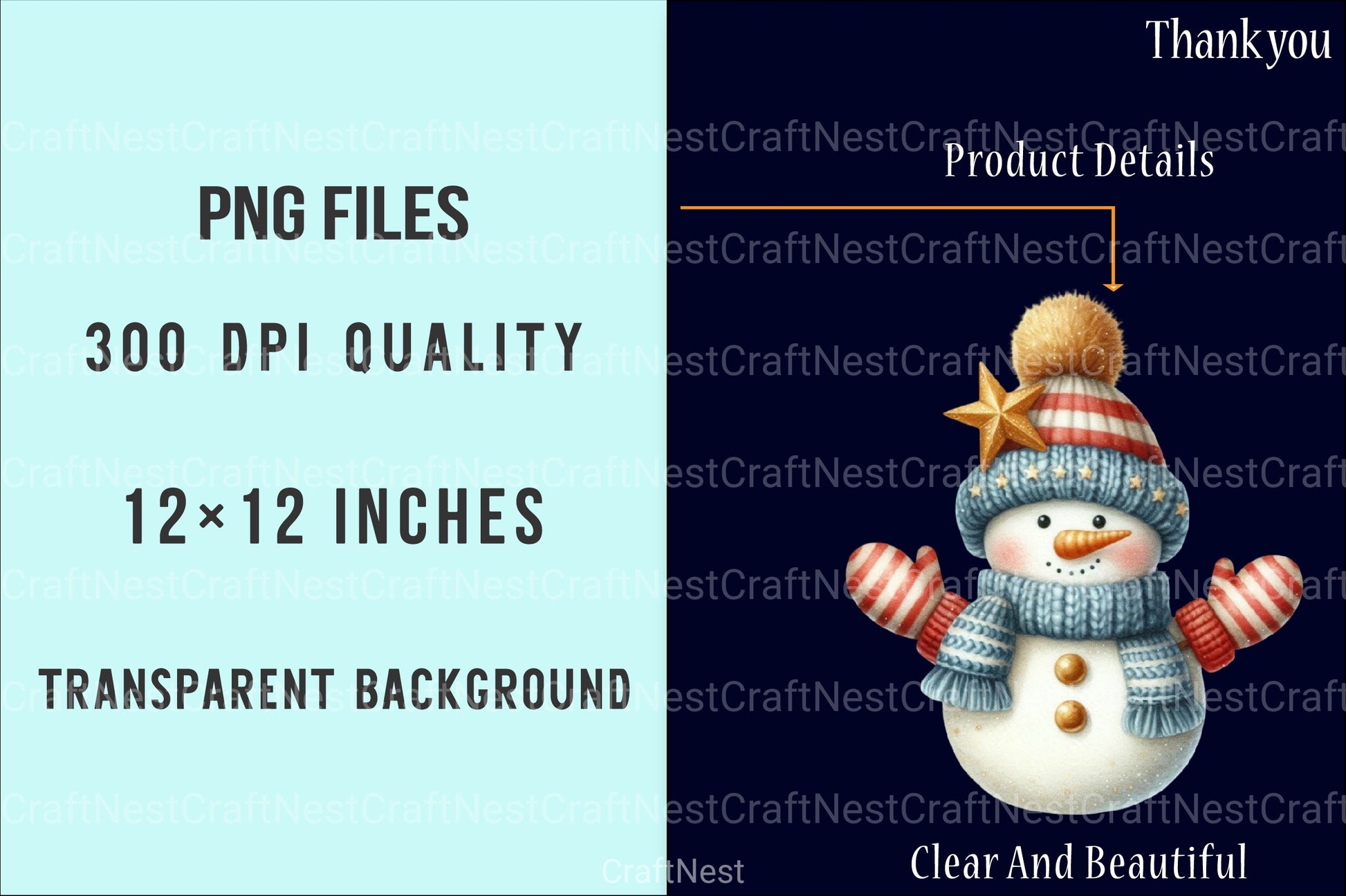 Knitted Snowmen Winter Set Clipart Bundle - CraftNest - Digital Crafting and Art