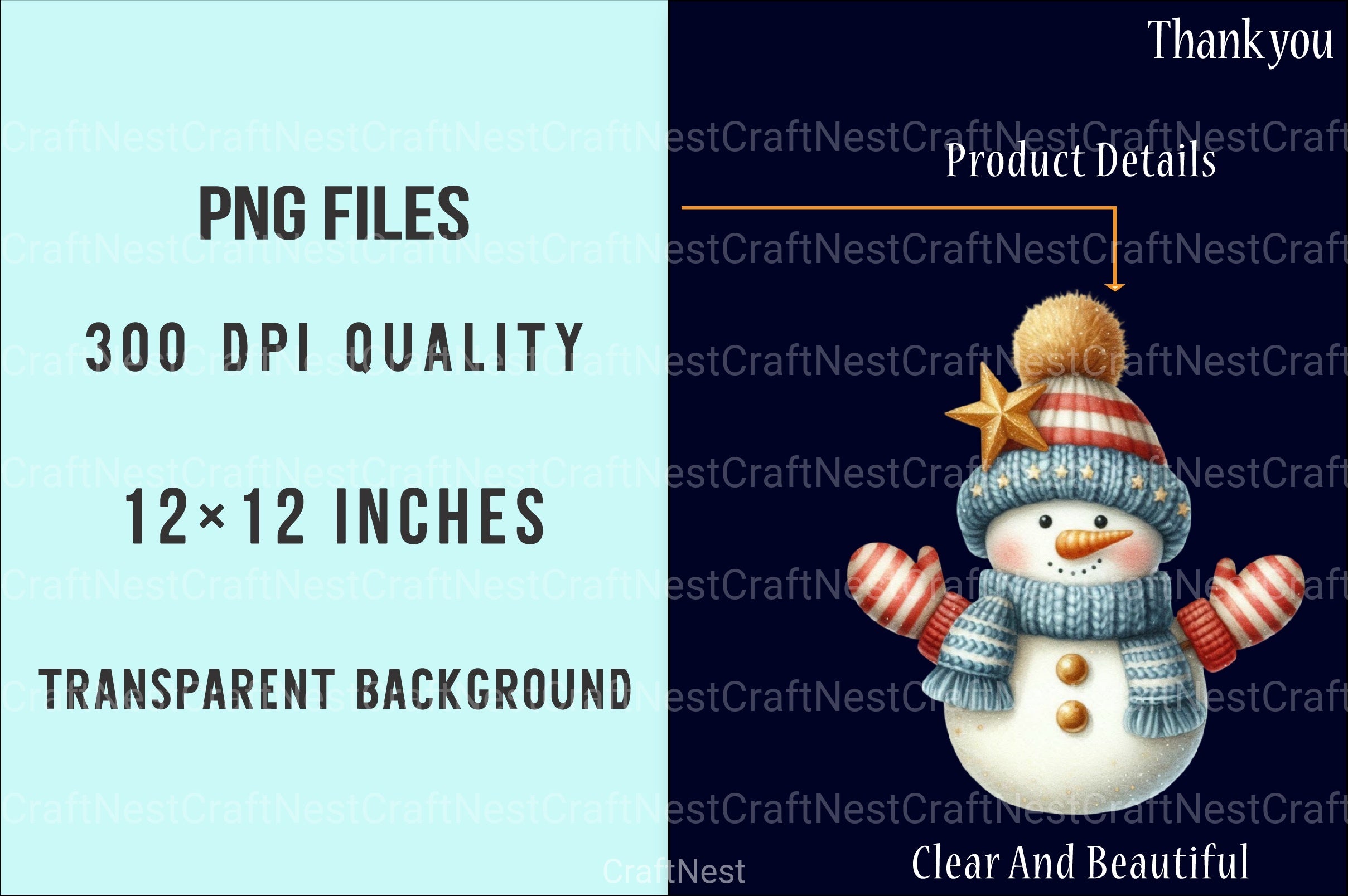 Knitted Snowmen Winter Set Clipart Bundle - CraftNest - Digital Crafting and Art