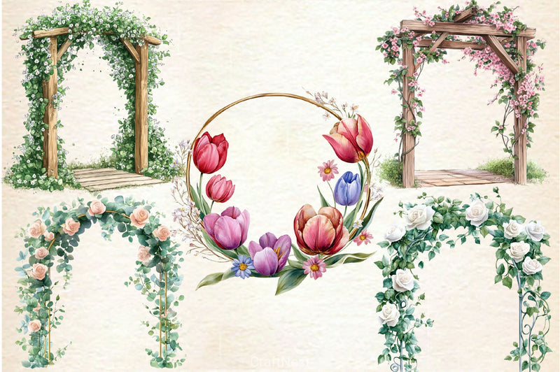 Spring Arches Clipart Bundle 2 - CraftNest - Digital Crafting and Art