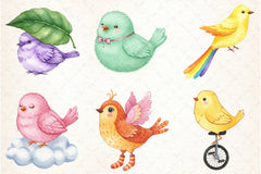 Quirky Whimsical Birds Clipart Bundle - CraftNest - Digital Crafting and Art