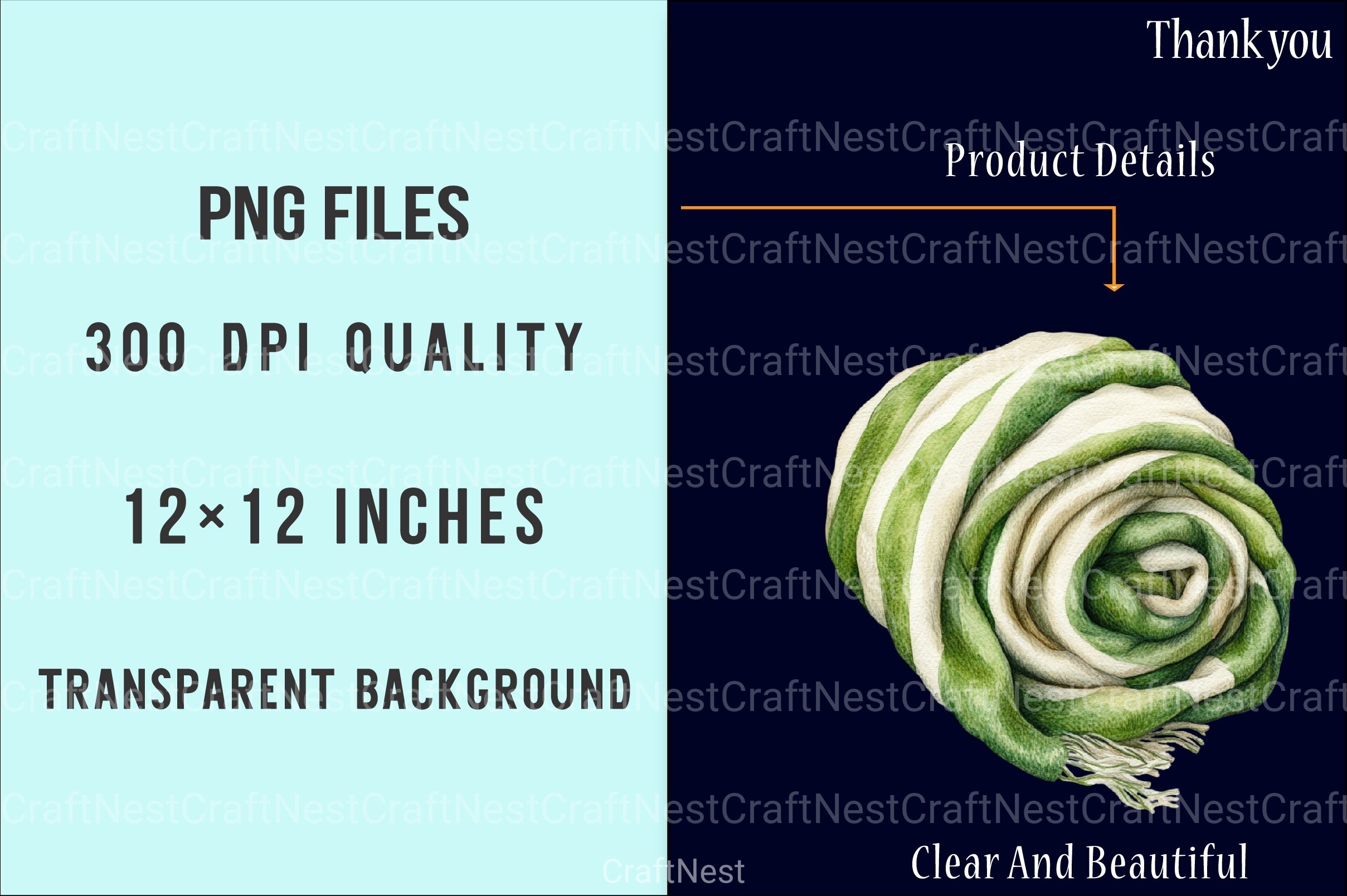 Cozy Green Christmas Winter Clipart Bundle - CraftNest - Digital Crafting and Art