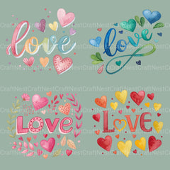 Love Word Clipart Bundle - CraftNest - Digital Crafting and Art
