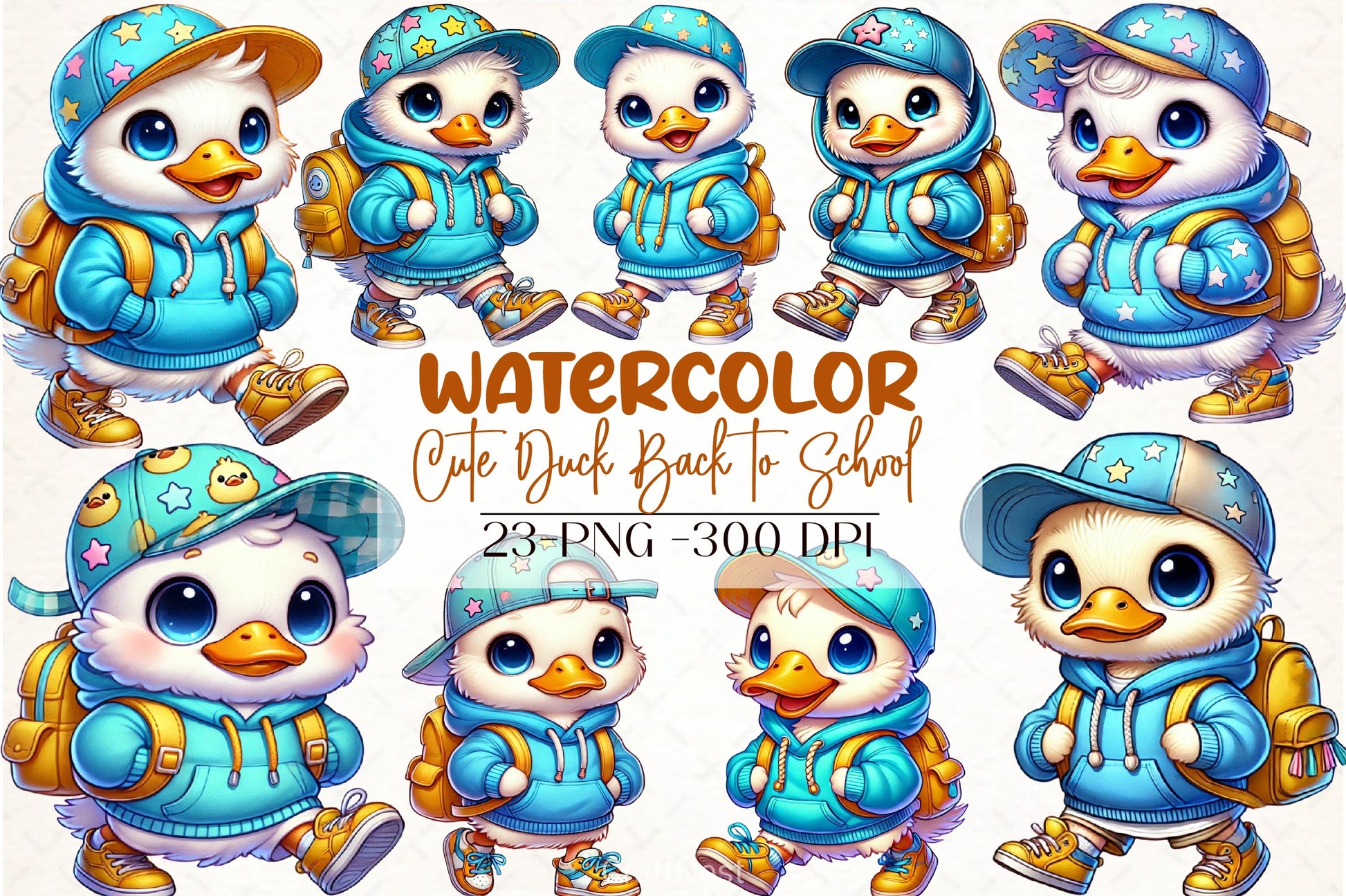 Cute Duck School Clipart Bundle - CraftNest - Digital Crafting and Art