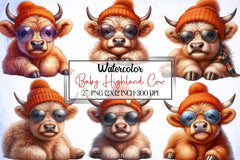 Baby Highland Cow Clipart Bundle 3 - CraftNest - Digital Crafting and Art
