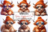 Baby Highland Cow Clipart Bundle 3