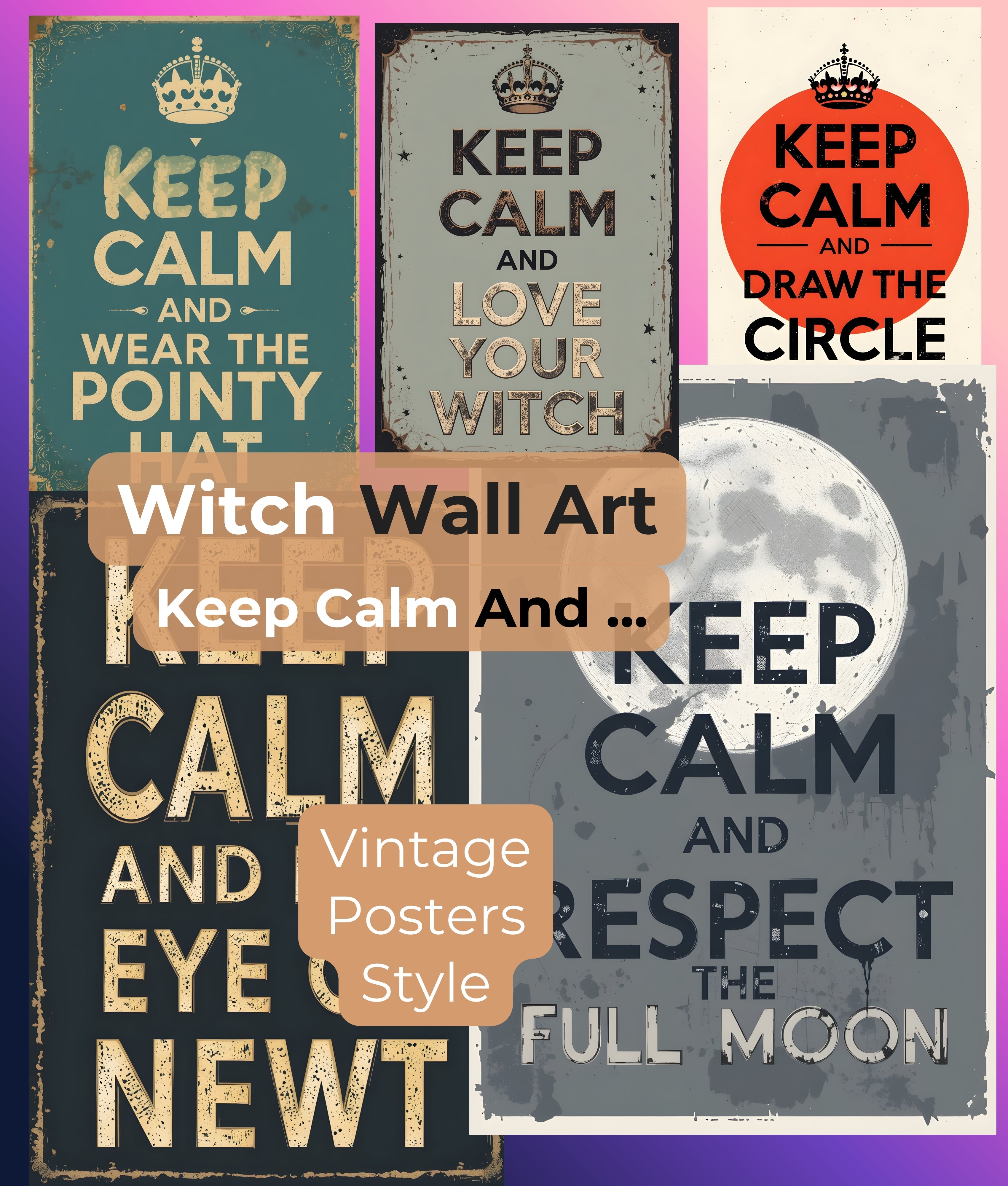 Witch Wall Art Clipart Bundle