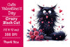 Valentine's Crazy Black Cat Clipart Bundle