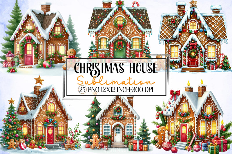 Christmas House Clipart Bundle 5 - CraftNest - Digital Crafting and Art