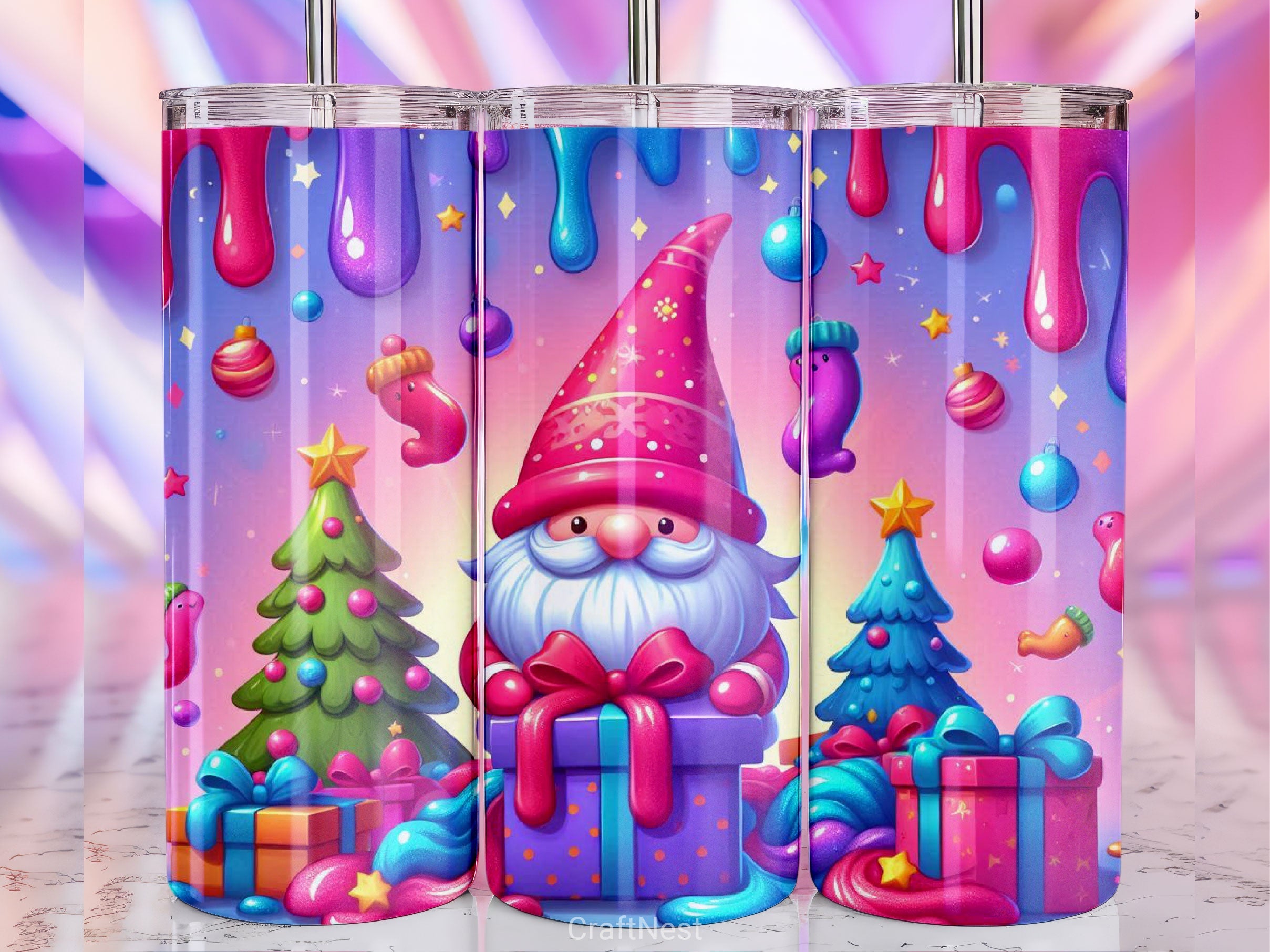 Christmas Gnome Tumbler Wrap Bundle 2 - CraftNest - Digital Crafting and Art