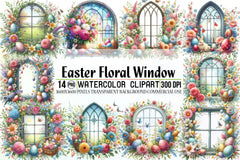 Easter Floral Window Clipart Bundle - CraftNest - Digital Crafting and Art