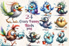 Crazy Funny Birds Clipart Bundle