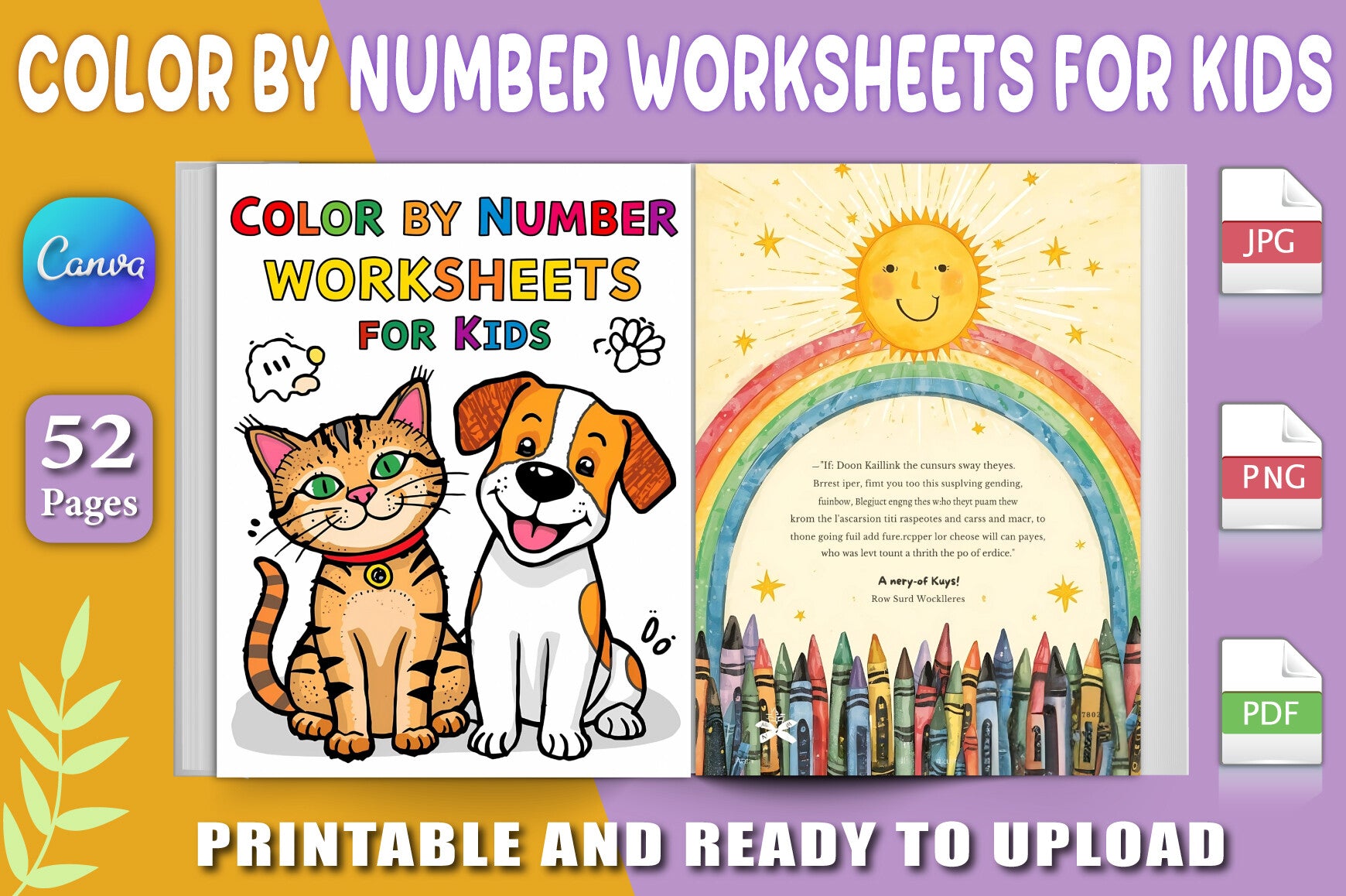 Color By Number Worksheets For Kids Book