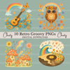 Retro Groovy Clipart Bundle 3