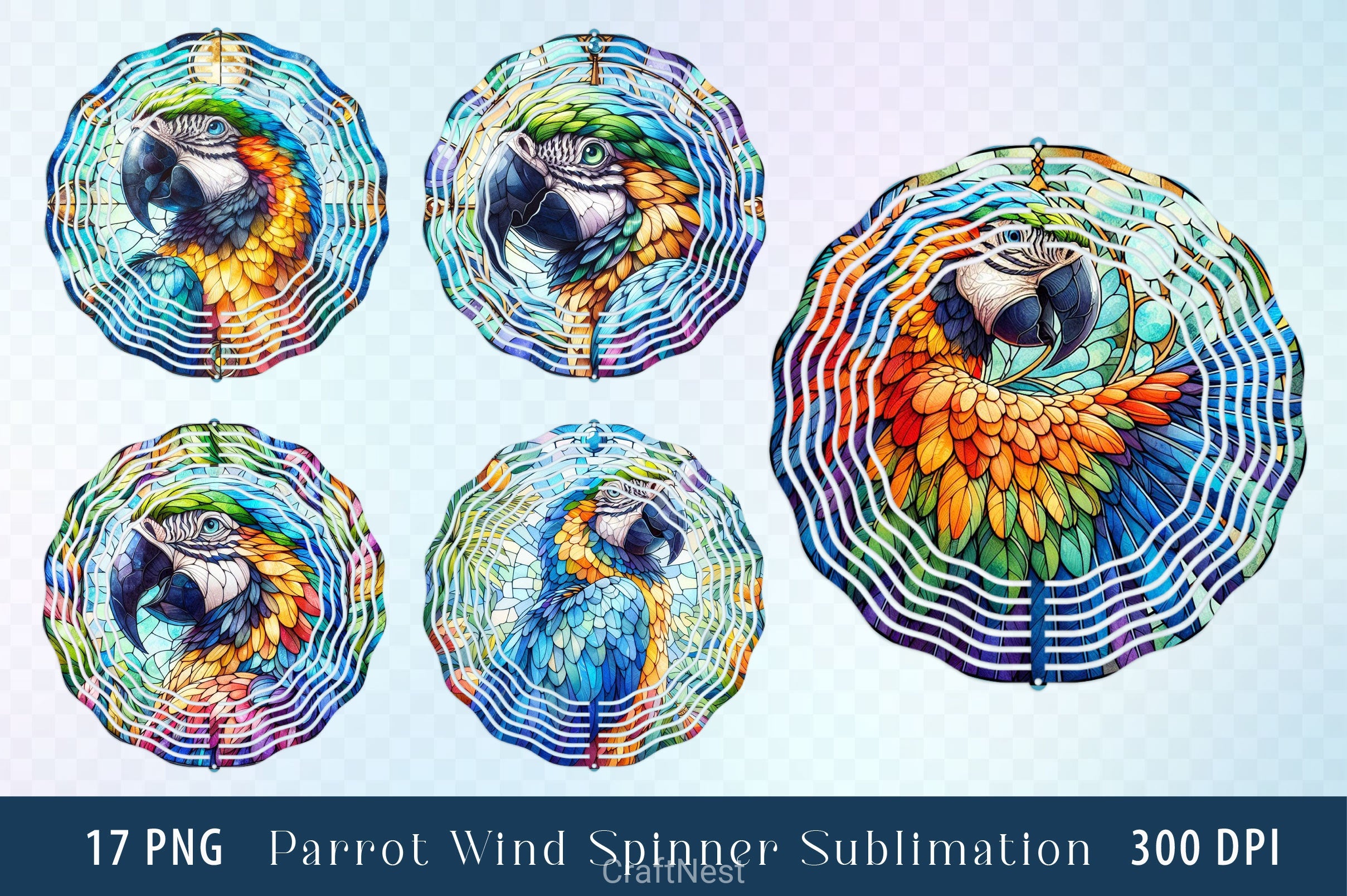 Parrot Wind Spinner Clipart Bundle - CraftNest - Digital Crafting and Art
