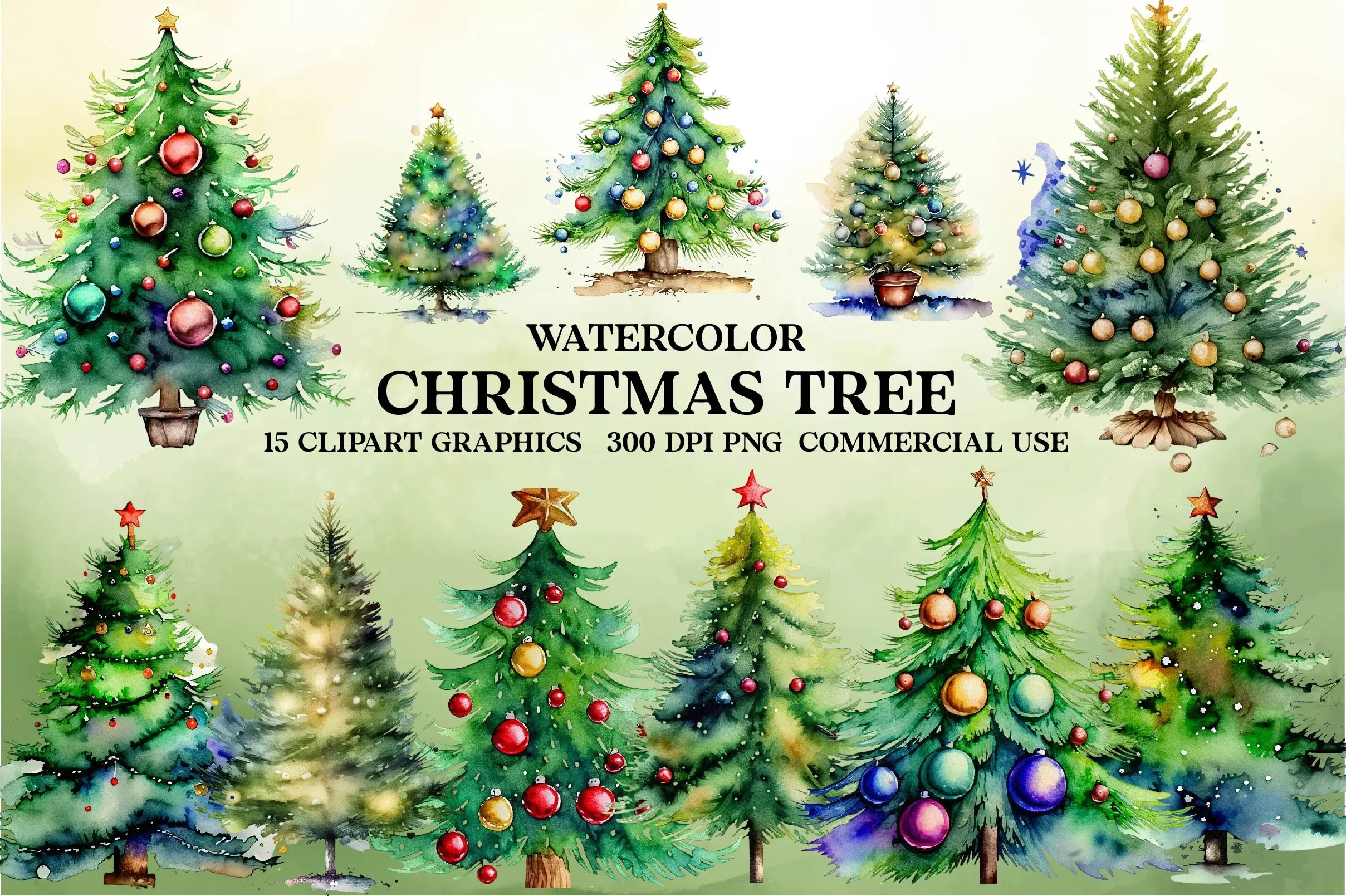 Christmas Tree Clipart Bundle 6 - CraftNest - Digital Crafting and Art