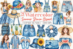 Summer Denim Clipart Bundle 3 - CraftNest - Digital Crafting and Art