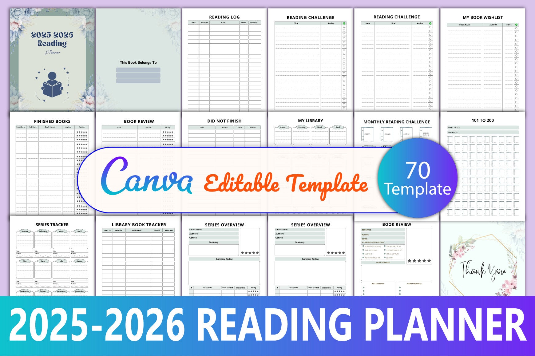 Editable Reading Planner
