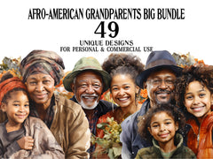 Afro-American Grandparents Clipart - CraftNest