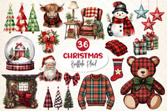 Buffalo Plaid Christmas Clipart Bundle 2 - CraftNest - Digital Crafting and Art