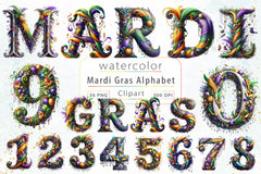 Mardi Gras Alphabet Clipart Bundle 2 - CraftNest - Digital Crafting and Art