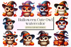 Halloween Owl Clipart Bundle 3 - CraftNest - Digital Crafting and Art