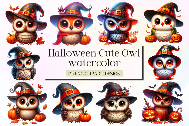 Halloween Owl Clipart Bundle 3 - CraftNest - Digital Crafting and Art