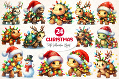 Christmas Turtle Clipart Bundle - CraftNest - Digital Crafting and Art