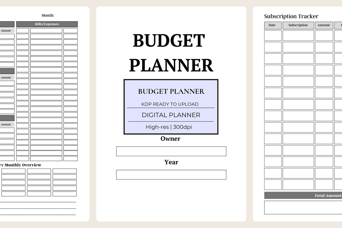 Budget Planner KDP Planner
