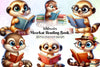 Cute Meerkat Reading Clipart Bundle