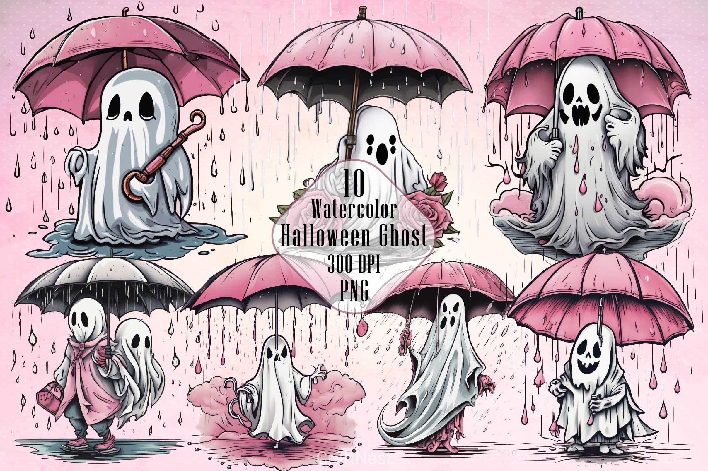 Halloween Ghost Clipart Bundle 4 - CraftNest - Digital Crafting and Art