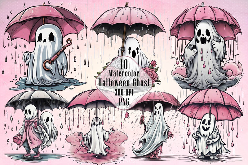 Halloween Ghost Clipart Bundle 4 - CraftNest - Digital Crafting and Art