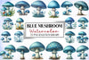 Blue Mushroom Clipart Bundle