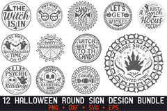 Halloween Round Sign SVG Bundle - CraftNest - Digital Crafting and Art