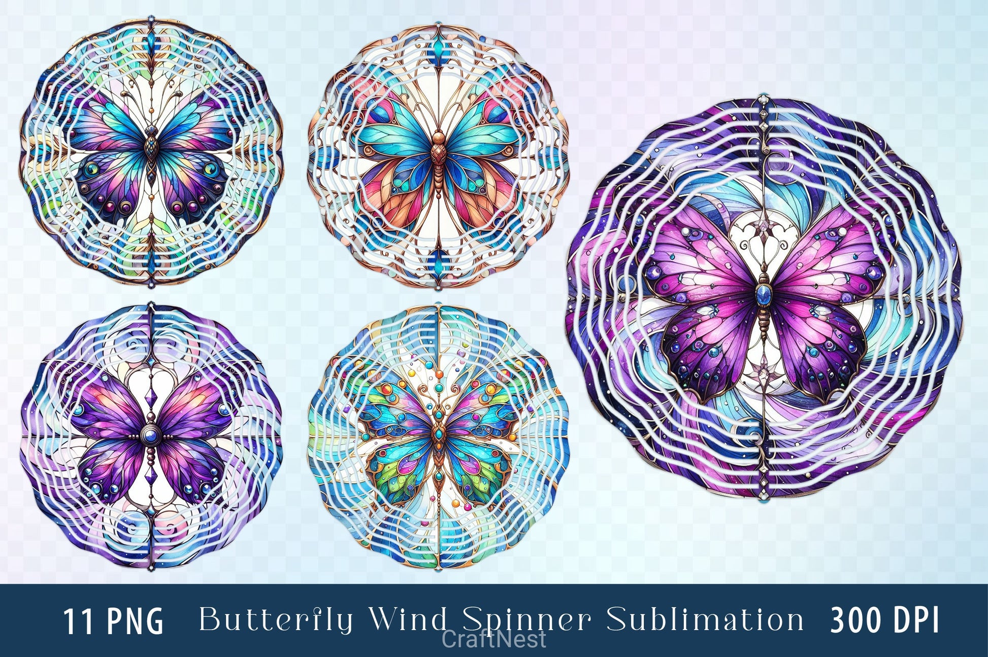 Butterfly Wind Spinner Clipart Bundle - CraftNest - Digital Crafting and Art