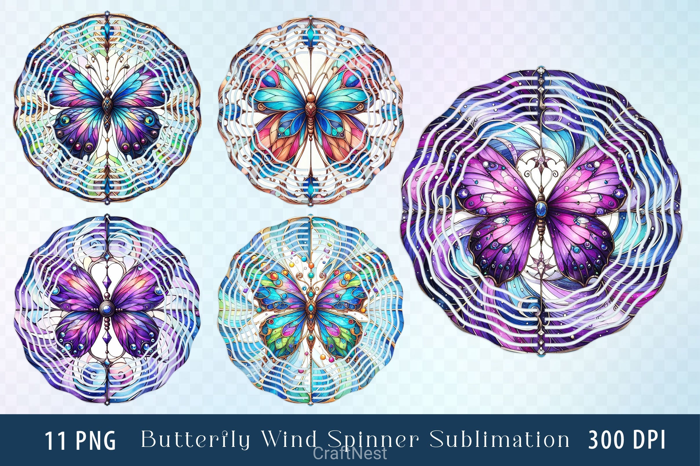 Butterfly Wind Spinner Clipart Bundle - CraftNest - Digital Crafting and Art