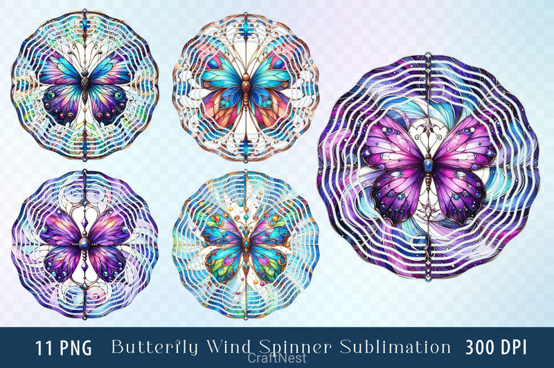 Butterfly Wind Spinner Clipart Bundle - CraftNest - Digital Crafting and Art