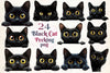 Black Cat Peeking Clipart Bundle 2