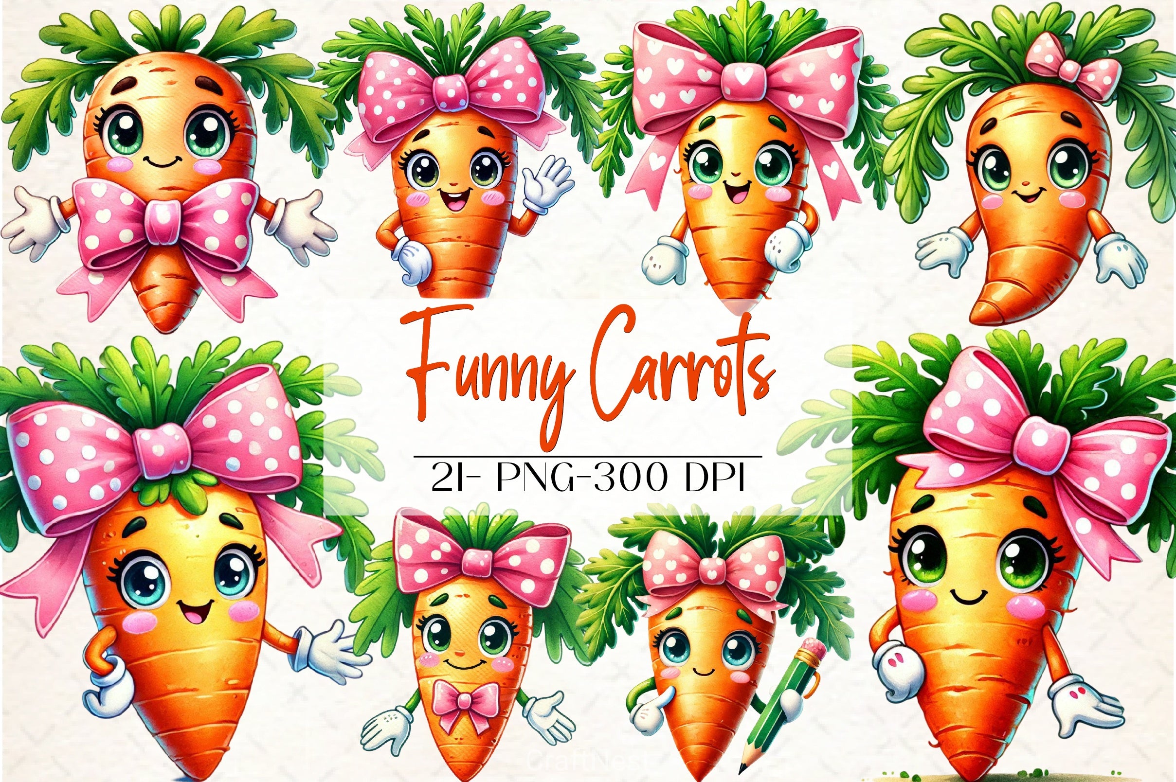 Funny Carrots Clipart Bundle - CraftNest - Digital Crafting and Art