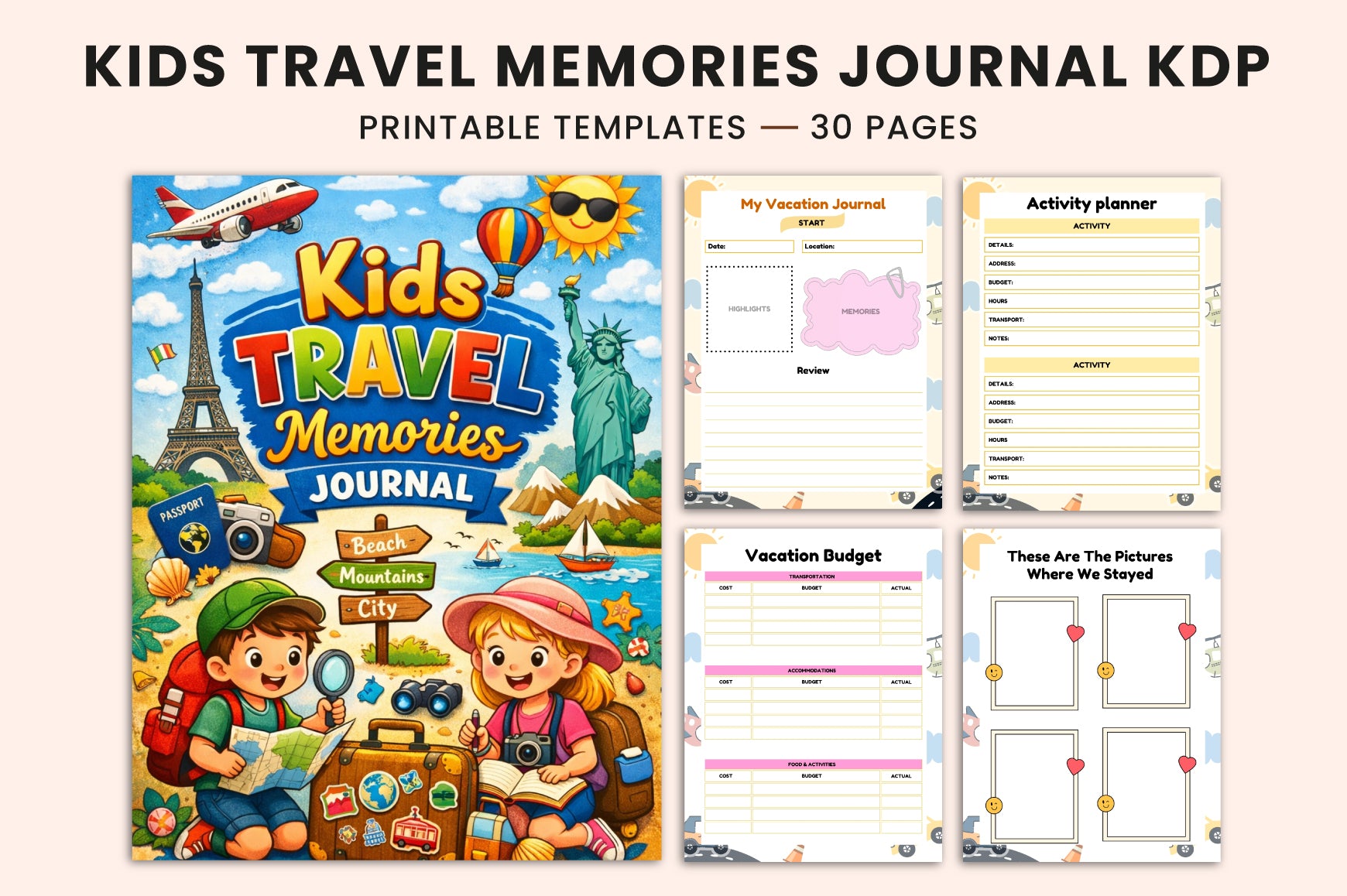 Kids Travel Memories Journal