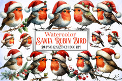 Robin Santa Bird Clipart Bundle - CraftNest - Digital Crafting and Art