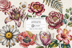 Gold Leaf Botanicals Clipart - CraftNest - Digital Crafting and Art