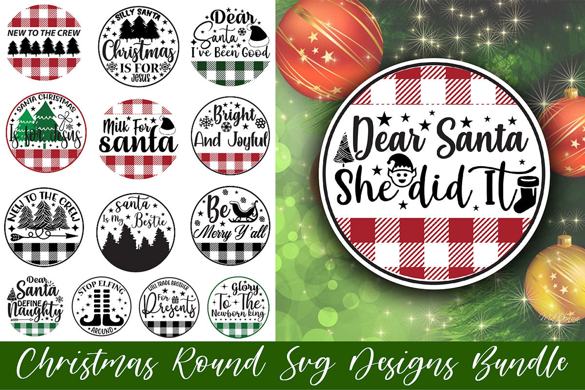 Christmas Round SVG Bundle - CraftNest - Digital Crafting and Art